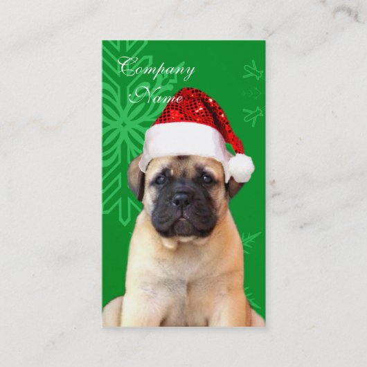 Weihnachtenbullmastiff Welpe Visitenkarte (Vorderseite)