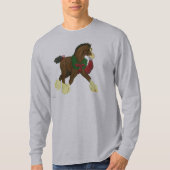 WeihnachtenClydesdale Pferdecolt-lange Hülse T T-Shirt (Vorderseite)