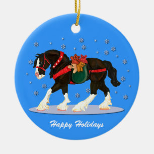 WeihnachtenClydesdale Verzierung Keramikornament