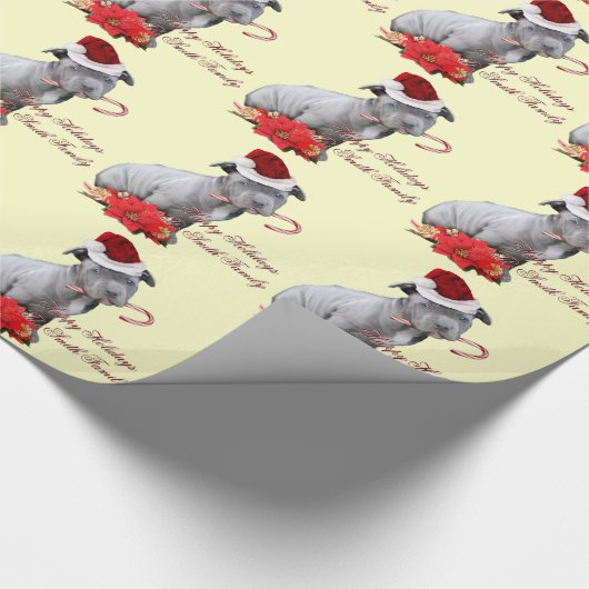 Weihnachtencustomizeable pitbull Packpapier (Ecke)