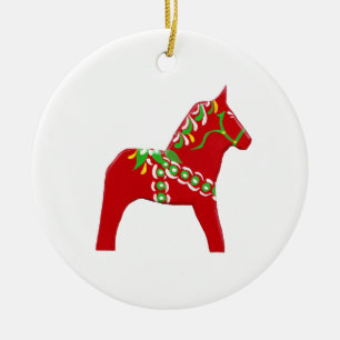 WeihnachtenDala Pferde Keramikornament