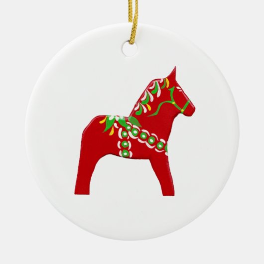 WeihnachtenDala Pferde Keramikornament (Vorne)