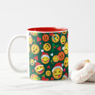 WeihnachtenEmoji Druck-Tasse Zweifarbige Tasse