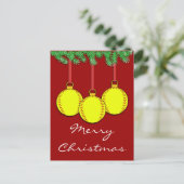 WeihnachtenFastpitch Softball-Postkarte Feiertagspostkarte (Stehend Vorderseite)