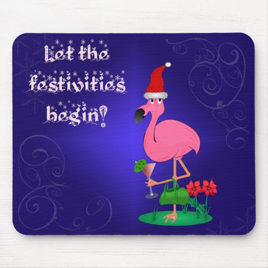 Weihnachtenflamingo-Mausunterlage Mousepad (Vorne)