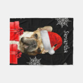 WeihnachtenFrenchie personalisierte Fleecedecke (Vorderseite (Horizontal))
