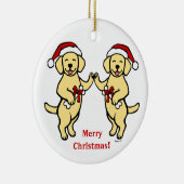 Weihnachtengelber Labradors Cartoon Keramik Ornament (Rechts)