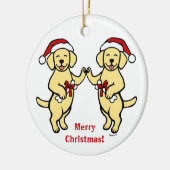 Weihnachtengelber Labradors Cartoon Keramik Ornament (Links)