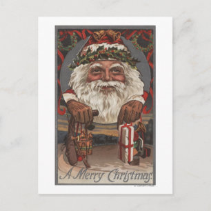 WeihnachtenGreetingBig Sankt Kopf Feiertagspostkarte
