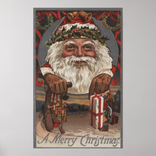 WeihnachtenGreetingBig Sankt Kopf Poster