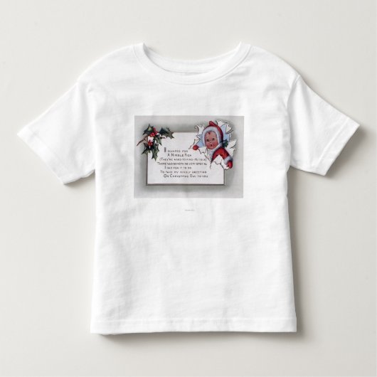 WeihnachtenGreetingLittle Kind durch Papier Kleinkind T-shirt (Vorderseite)