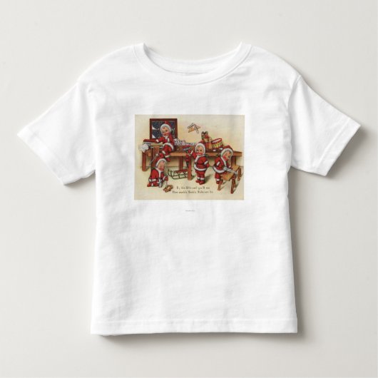 WeihnachtenGreetingLittle Kinder auf Werktisch Kleinkind T-shirt (Vorderseite)