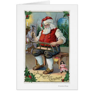 WeihnachtenGreetingSanta Gebäude-Schlitten