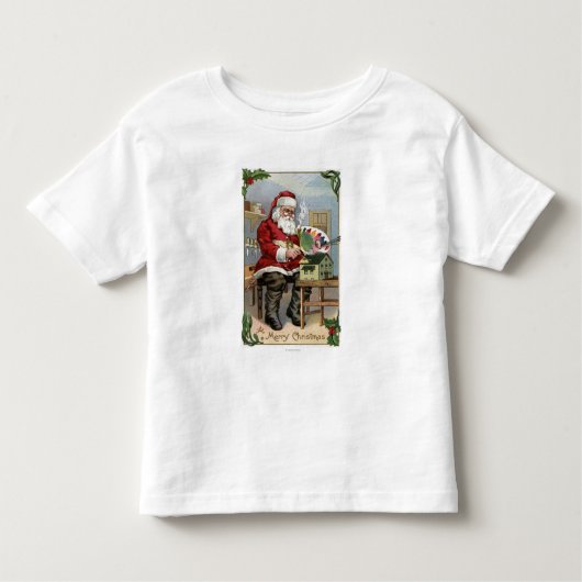WeihnachtenGreetingSanta Malerei Kleinkind T-shirt (Vorderseite)