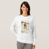 WeihnachtenGreetingSanta Skifahren T-Shirt (Vorne ganz)