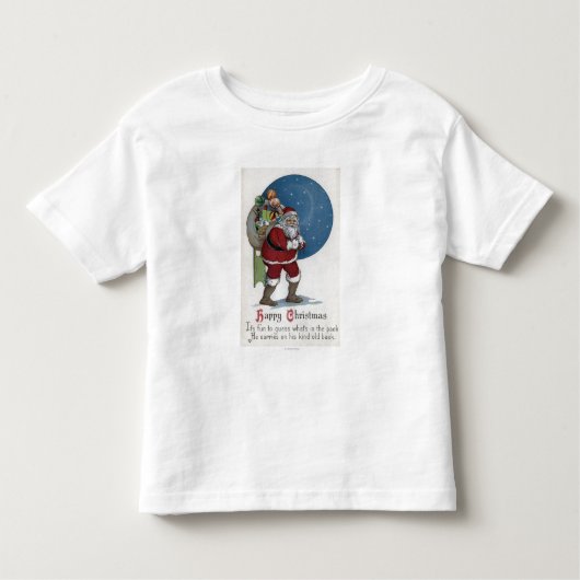 WeihnachtenGreetingSanta tragende Geschenke Kleinkind T-shirt (Vorderseite)