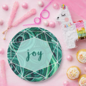 Weihnachtengrüne Geode | Freude Pappteller (Party)