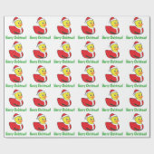 Weihnachtengummiducky in Sankt-Ausstattung Geschenkpapier (Flach)
