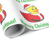 Weihnachtengummiducky in Sankt-Ausstattung Geschenkpapier (Rolleneckpunkt)