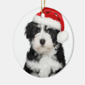 WeihnachtenHavanese Hündchen Keramikornament (Links)