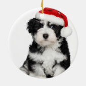 WeihnachtenHavanese Hündchen Keramikornament (Hinten)