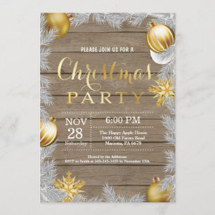 WeihnachtenHoliady Party Einladung rustikal und