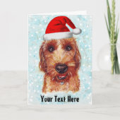 WeihnachtenJackapoo Porträt Feiertagskarte (Vorderseite)