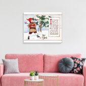 WeihnachtenJunge zerkleinern Weihnachtsbaum Leinwanddruck (Insitu (Wohnzimmer))