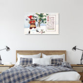 WeihnachtenJunge zerkleinern Weihnachtsbaum Leinwanddruck (Insitu (Schlafzimmer))