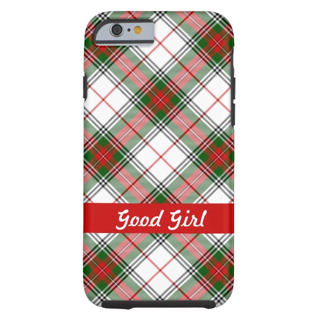 Weihnachtenkariertes ~ personalisiert Case-Mate iPhone hülle (Rückseite)