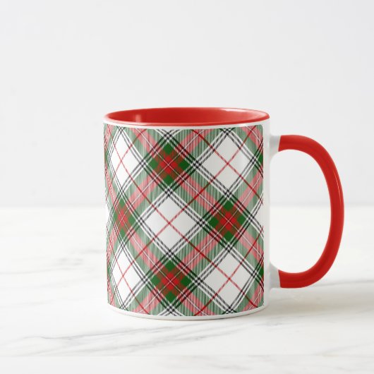Weihnachtenkariertes ~ personalisiert tasse (Rechts)