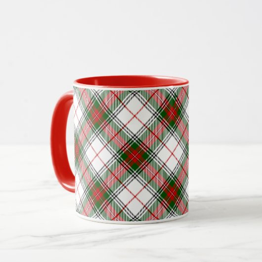 Weihnachtenkariertes ~ personalisiert tasse (Vorderseite Links)
