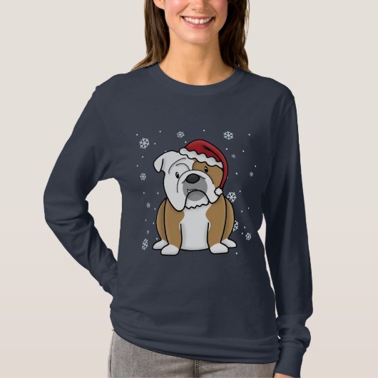 WeihnachtenKawaii Englisch-Bulldogge T-Shirt (Vorderseite)