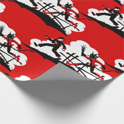 Weihnachtenkrampus Geschenkpapier (Ecke)