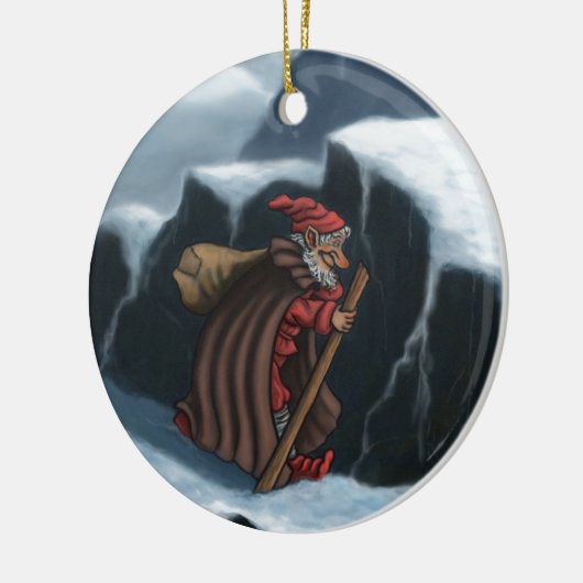 Weihnachtenmannberge Keramikornament (Links)