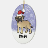 WeihnachtenMastiff/Bullmastiff Keramikornament (Links)