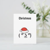 WeihnachtenMemes Schleppangel Emoji Feiertagspostkarte (Stehend Vorderseite)