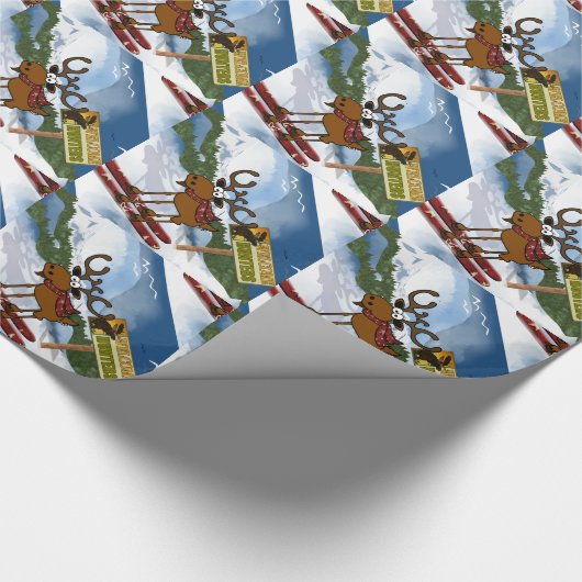 WeihnachtenMooseski Geschenk-Verpackung Geschenkpapier (Ecke)