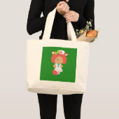WeihnachtenNeko grüne riesige Taschen-Tasche Jumbo Stoffbeutel (Vorderseite (Produkt))