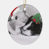 WeihnachtenPeegs Meerschweinchen Keramikornament (Links)