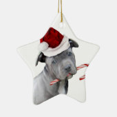Weihnachtenpitbull Welpe Keramik Ornament (Rechts)