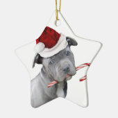 Weihnachtenpitbull Welpe Keramik Ornament (Links)