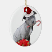 Weihnachtenpitbull Welpe Keramikornament (Rechts)