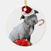 Weihnachtenpitbull Welpe Keramikornament (Vorne)