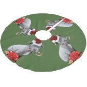 Weihnachtenpitbull Welpen-Baumrock Polyester Weihnachtsbaumdecke (Schrägansicht)