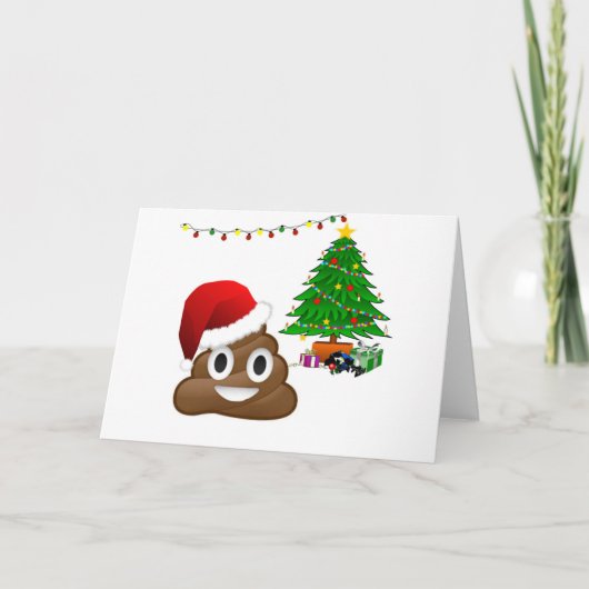 Weihnachtenpoo emoji feiertagskarte (Vorderseite)