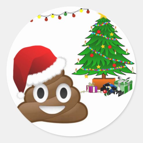 Emoji Weihnachten Aufkleber | Zazzle.de