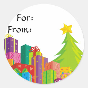 WeihnachtenPresente Schablone, Runder Aufkleber