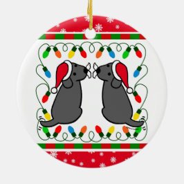 Weihnachtenschwarze Labradors Sankt Keramikornament
