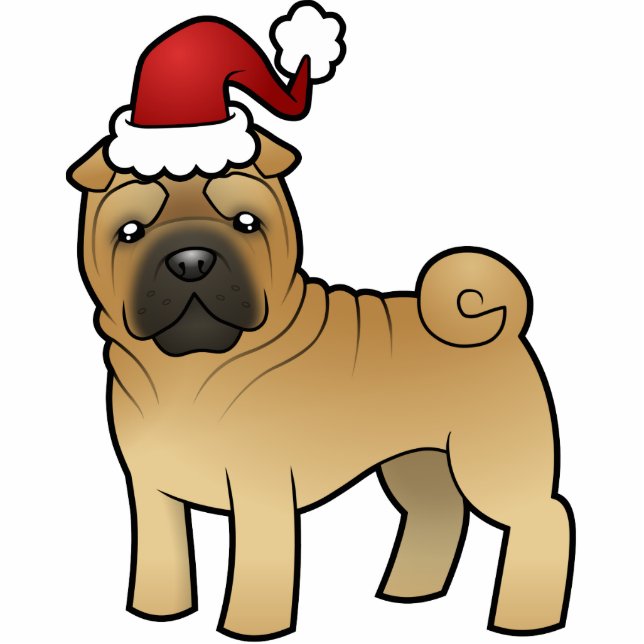 WeihnachtenShar Pei Verzierung Fotoskulptur Ornament (Vorne)